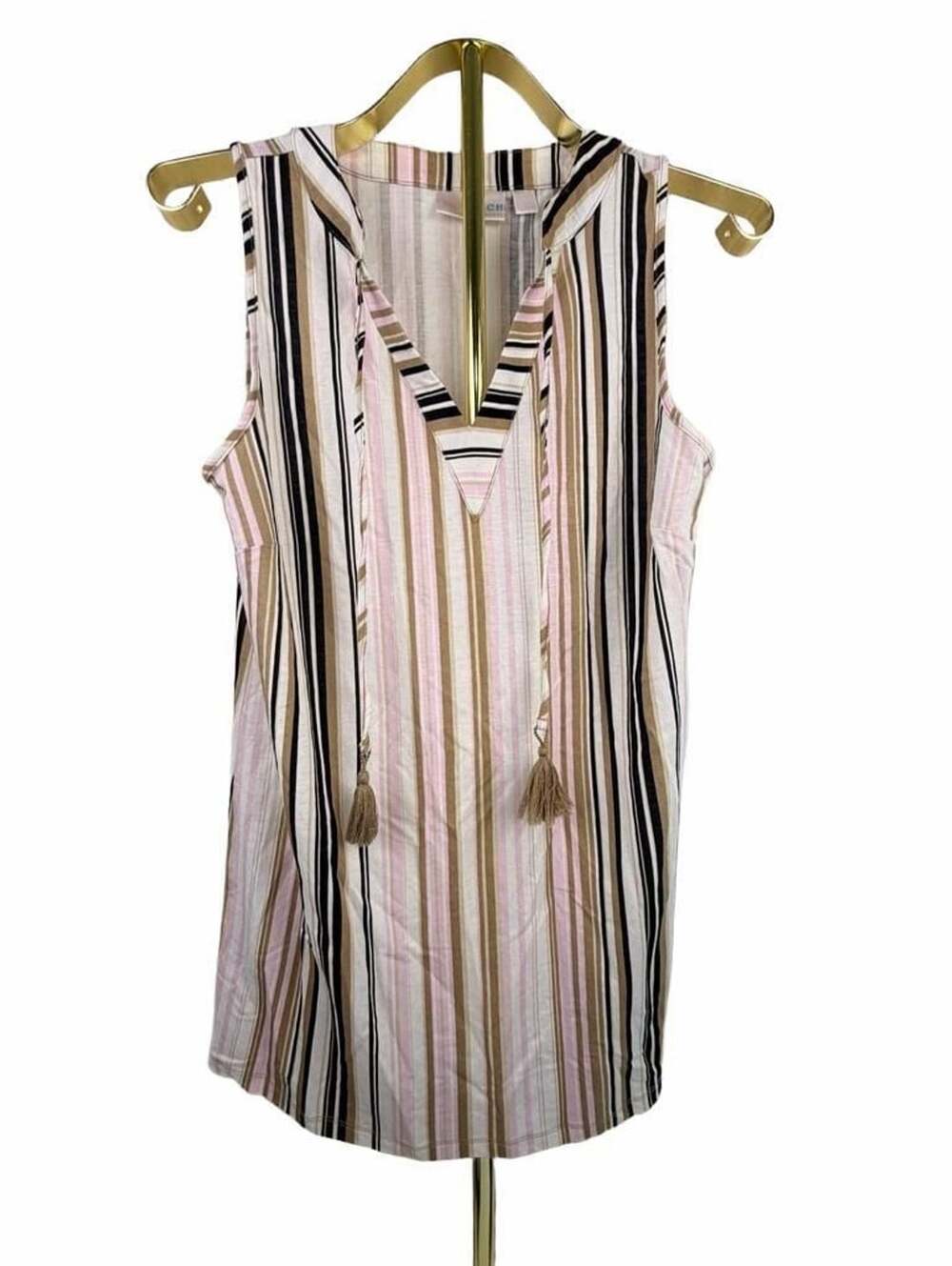 Belle Beach by Kim Gravel Calypso Stripe Tunic Top Size XS